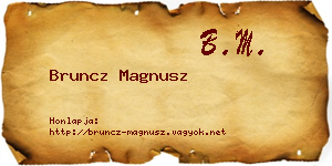 Bruncz Magnusz névjegykártya